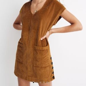 Madewell Corduroy Side-Button Shift Dress, size Medium